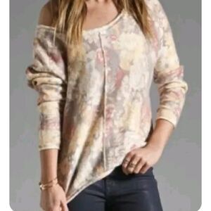 Free People Floral Bomb Sweater Wool Angora Blend Multi Color S